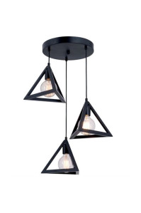 Люстра Подвесная в стиле лофт треугольник SVLIGHT трехламповая 250/3 черный